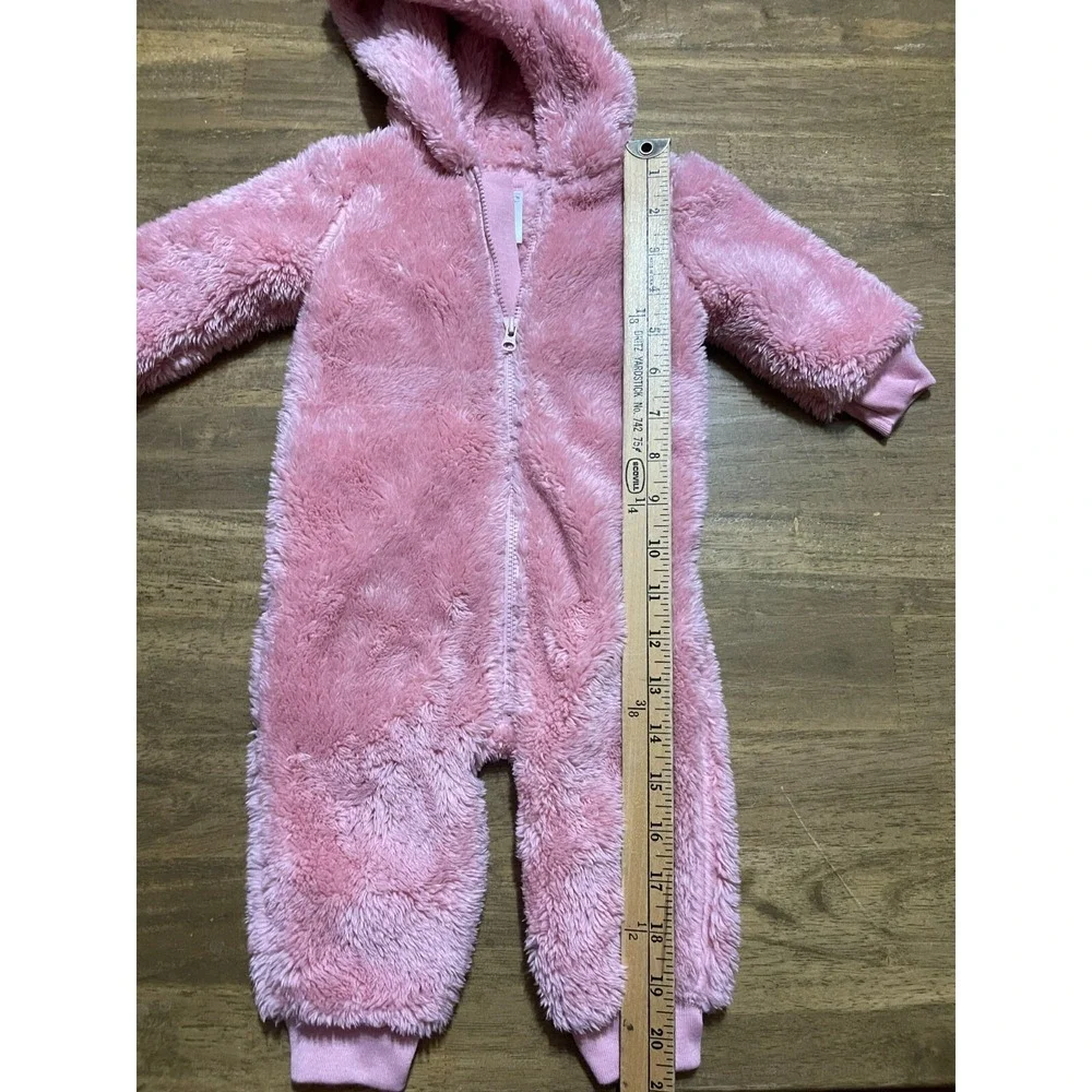 Carter's Snowsuit, Baby Size 3-6M, Pink Full Zip, Fleece Hoodie One Piece Winter